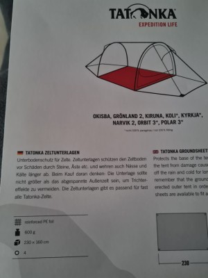 Foto 1 van Gaby bij Tatonka - Zeltunterlage - Grondzeil
